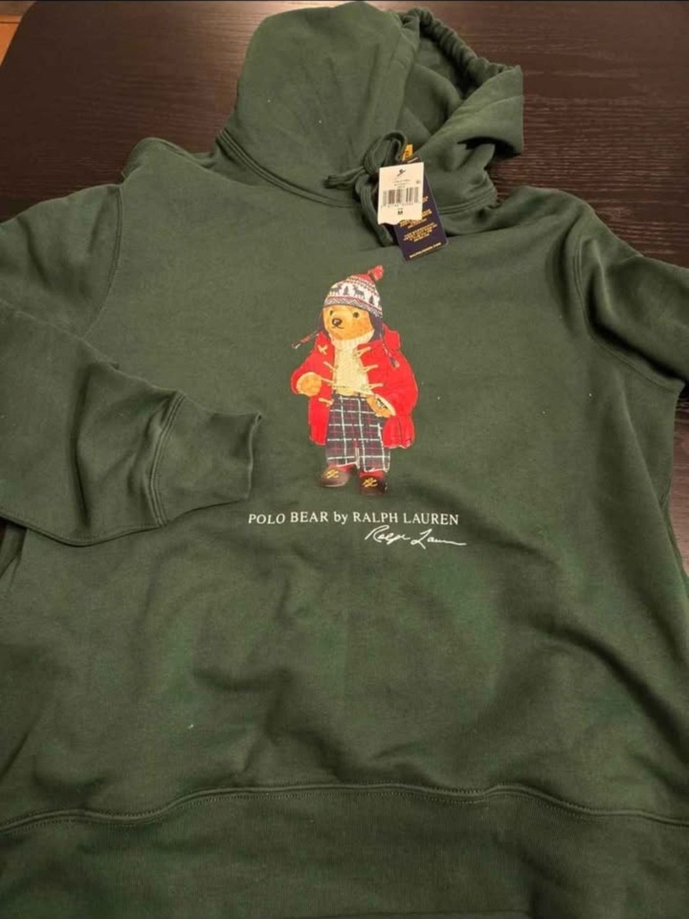 Ralph Lauren Green Crewneck with Polo Bear Graphic